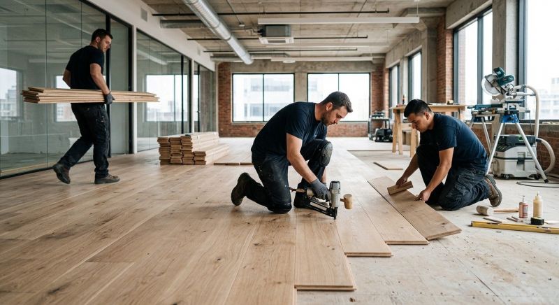Our team working on Wood Floor Service projects in North Attleboro, MA