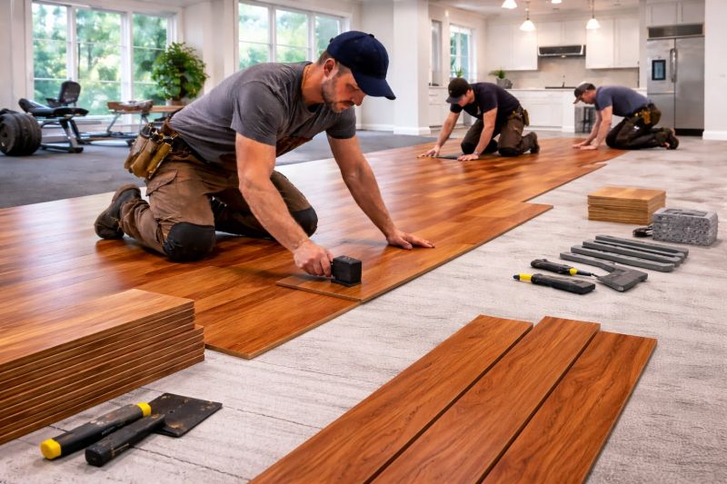 Cherry Floor Installation in Brockton, MA