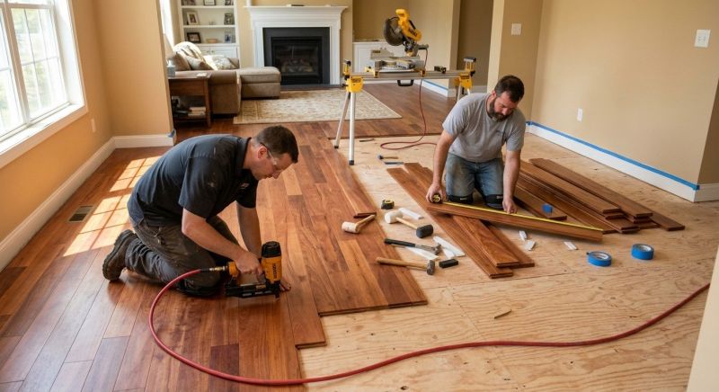 Cherry Floor Installation in West Warwick, RI