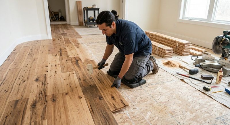 Hickory Floor Installation in North Attleboro, MA