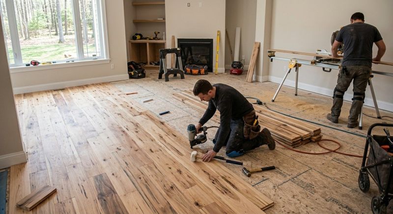 Hickory Floor Installation in North Attleboro, MA