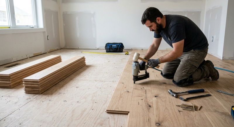 Oak Floor Installation in Bristol, RI