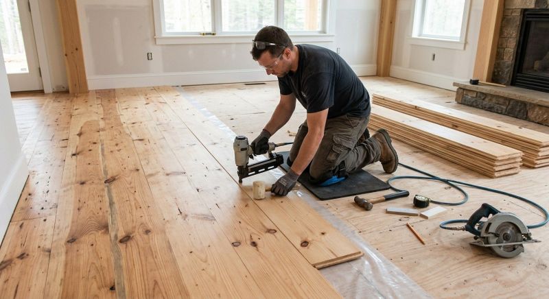 Pine Floor Installation in North Attleboro, MA